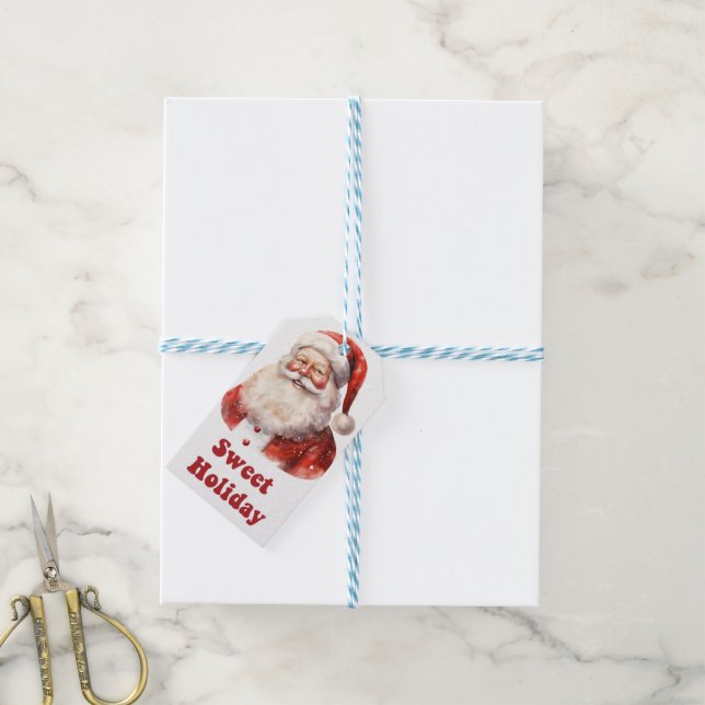 Glatta Santa helgdag-märkre Presentetikett (Med Snöre)