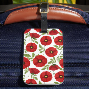 Glatta sommarblommor med vallmoblommor bagagebricka