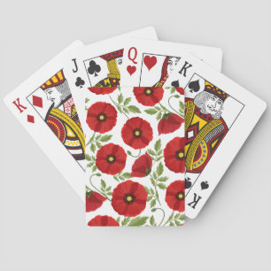 Glatta sommarblommor med vallmoblommor casinokort