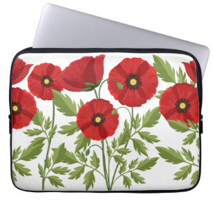 Glatta sommarblommor med vallmoblommor laptop fodral