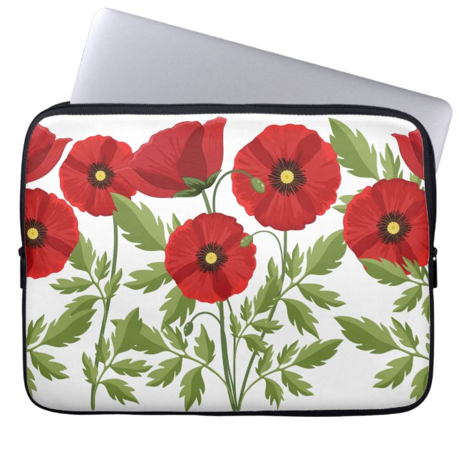 Glatta sommarblommor med vallmoblommor laptop fodral (Framsidan)