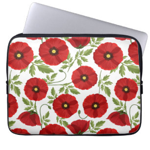 Glatta sommarblommor med vallmoblommor laptop fodral