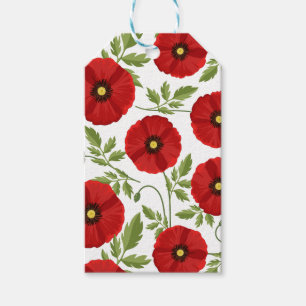 Glatta sommarblommor med vallmoblommor presentetikett