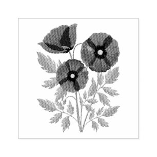 Glatta sommarblommor med vallmoblommor stämpel