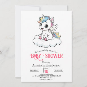 Glatta Stollig Unicorn Baby Shower Inbjudningar