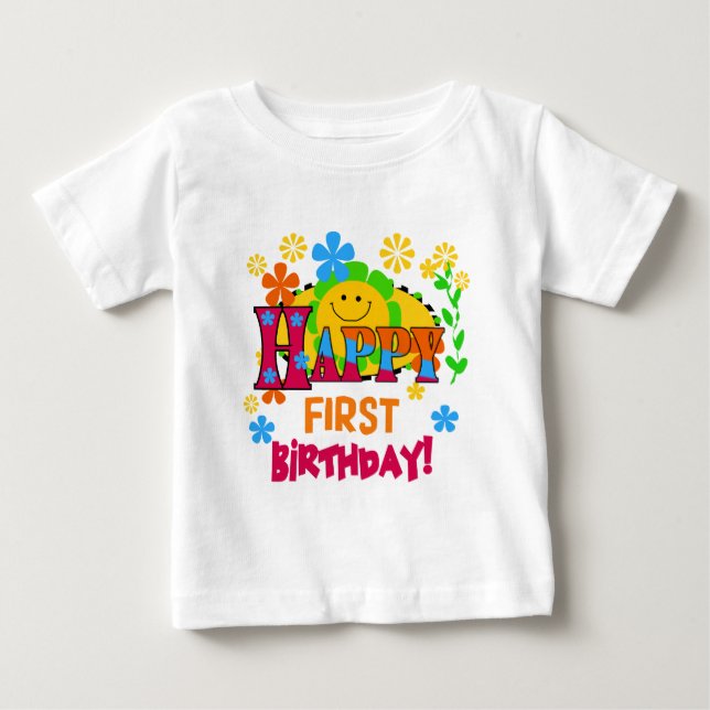 Glatta T-tröjor och gåvor från första födelsedag T-shirt (Framsida)