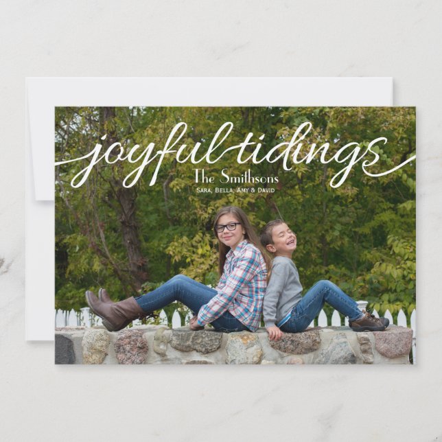 Glatta tidsinställningar Mod Helgdag fotokort Julkort (Framsida)