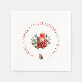 Glatta Vibe-julblommor och ljus-buquet Pappersservett