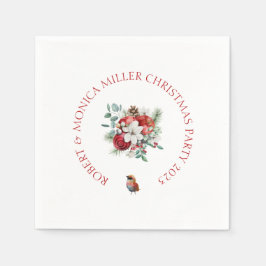 Glatta Vibe-julblommor och rödäpple-buquet Pappersservett