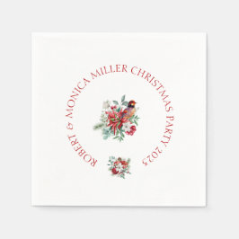 Glatta Vibe-julfärgade blommor, löv Pappersservett