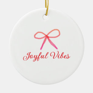 Glatta vibes christmas RED BOW helgdag familj namn Julgransprydnad Keramik