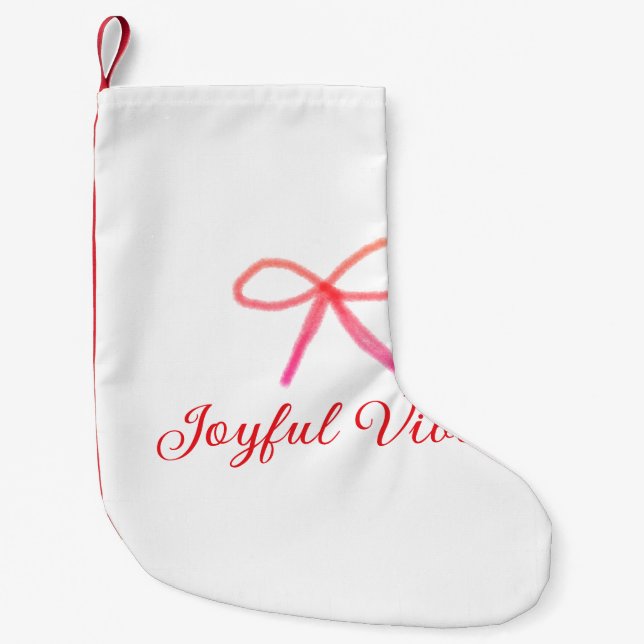 Glatta vibes christmas RED BOW helgdag familj namn Liten Julstrumpa (Framsidan)