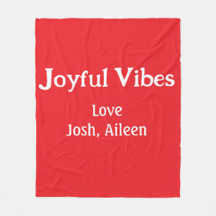 Glatta Vibes röda jul helgdagar kärlek-familjen Fleecefilt