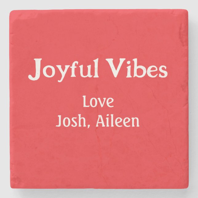 Glatta Vibes röda jul helgdagar kärlek-familjen Stenunderlägg (Framsidan)