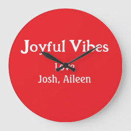 Glatta Vibes röda jul helgdagar kärlek-familjen Stor Klocka