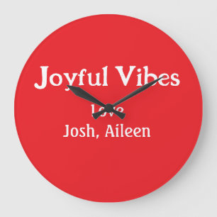 Glatta Vibes röda jul helgdagar kärlek-familjen Stor Klocka