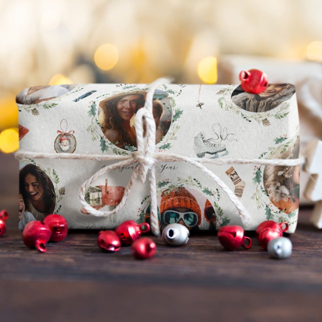 Glatta vinter-händelser | Familjefoton jul Presentpapper (Skapare uppladdad)