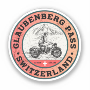 Glaubenberg pass schweiziska alperna motorcykeltur klistermärken