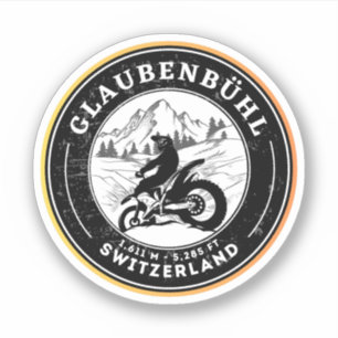 Glaubenbüelen pass schweiziska alperna motorcykelt klistermärken