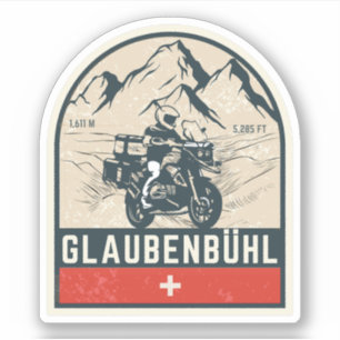 Glaubenbüelen pass schweiziska alperna motorcykelt klistermärken