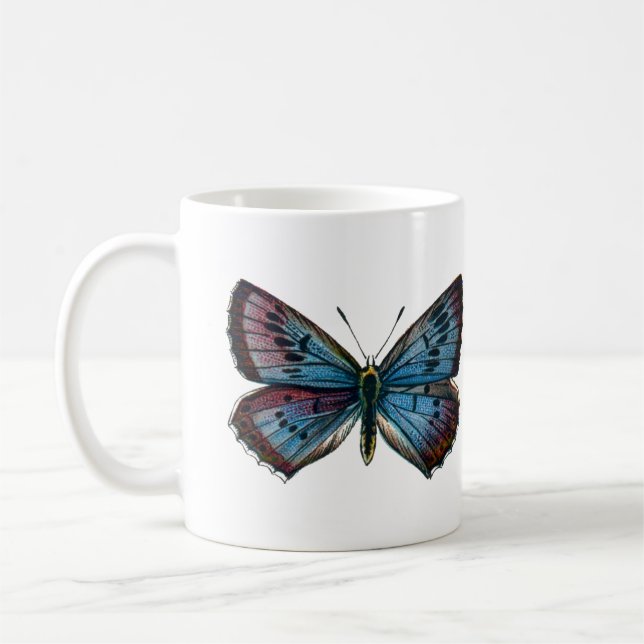Glaucopsyche arion - Large Blue Butterfly Kaffemugg (Vänster)