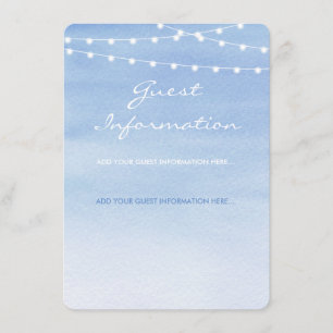Glaucous Blue Watercolor String Ljus Tilläggskort