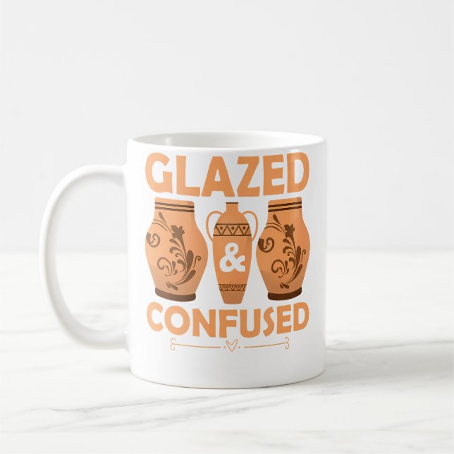 Glazed  Confused Ceramics Artist Pottery Kaffemugg (Vänster)