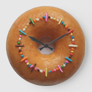Glazed Donut Sprinkles Clock Stor Klocka