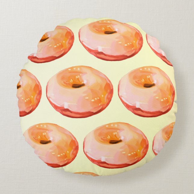 Glazed Donuts Rund Kudde (Framsidan)