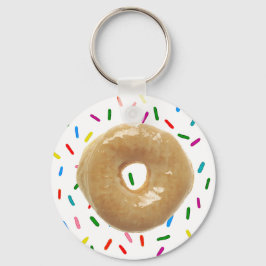 Glazed Doughnut med Sprinkles-Nyckelring Nyckelring