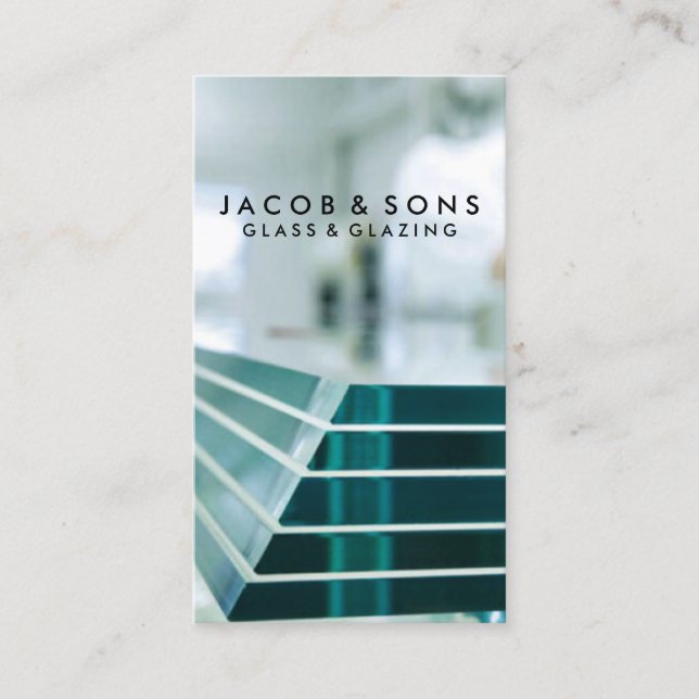 Glazier Glazing Glass Work Visitkort (Framsida)