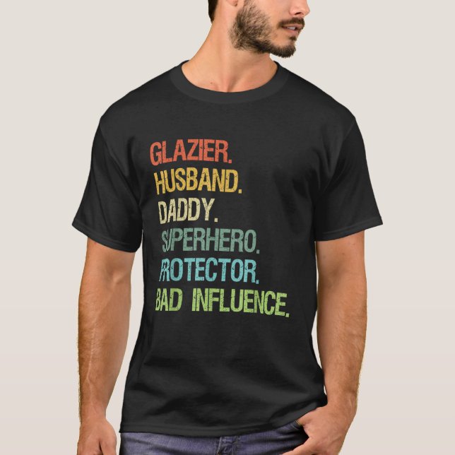 Glazier Make pappa Superhjälte Protector PAPPA T Shirt (Framsida)