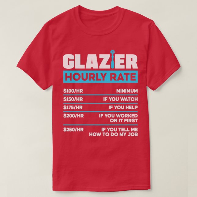 Glazier Window Fitter Glazier-timtaxa T Shirt (Design framsida)