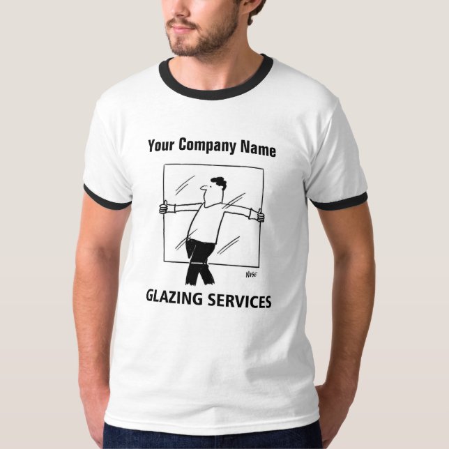 Glazing Services Tecknad T-Shirt (Framsida)