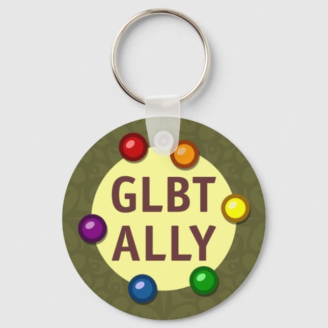 GLBT Ally Baubles Keychain Nyckelring (Framsida)