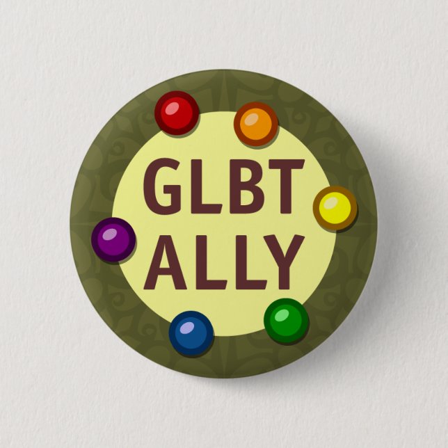 GLBT Ally Baubles Round Button Knapp (Framsida)