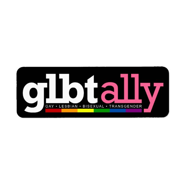 GLBT Ally Black-etikett Returadress Etikett (Framsidan)