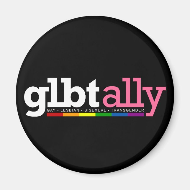 GLBT Ally Black Magnet (Framsidan)