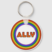 GLBT Ally Keychain (Button Stil)