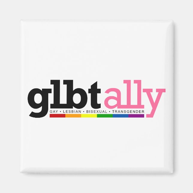 GLBT Ally White Magnet (Framsidan)