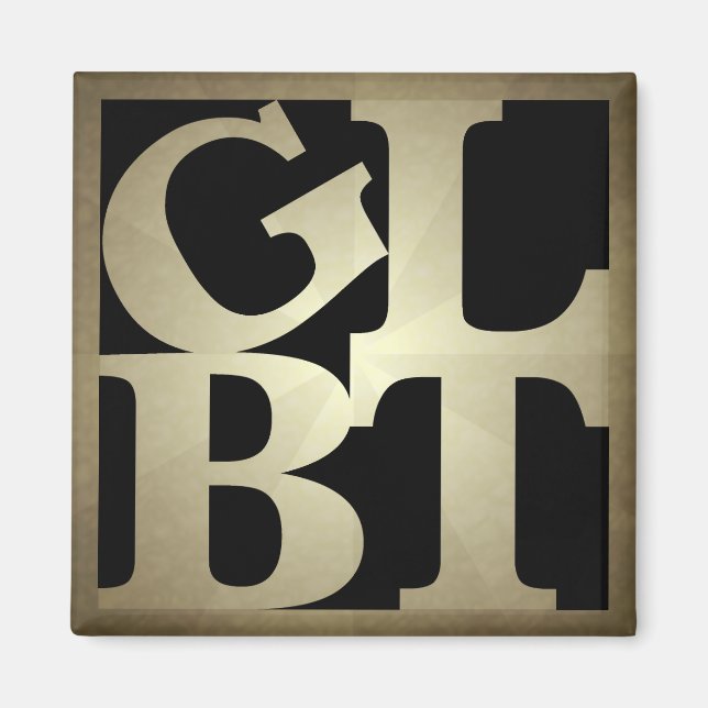 GLBT Black Pop Square Magnet (Framsidan)