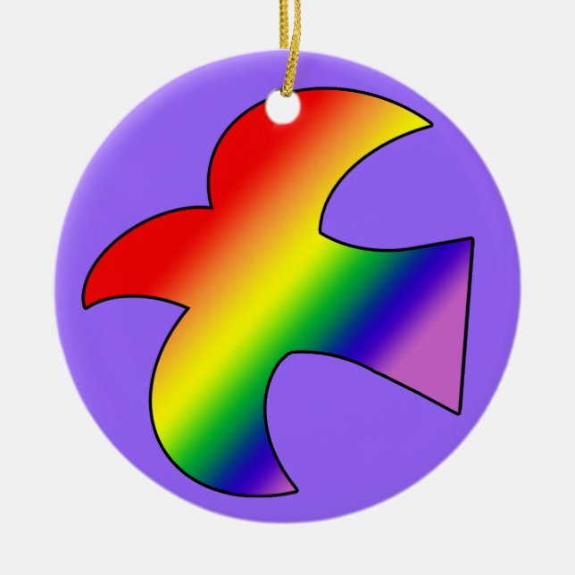 GLBT-duva Julgransprydnad Keramik (Framsidan)