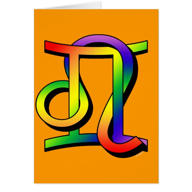 GLBT-Gemini & Leo Hälsningskort (Framsidan)