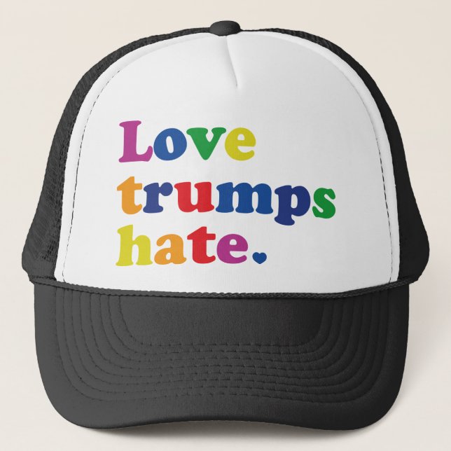 GLBT Kärlek Trumps Hate Truckerkeps (Framsida)