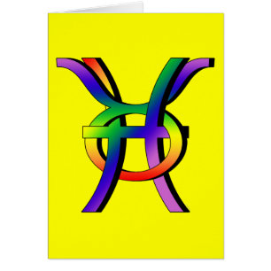 GLBT Pisces & Oxen Hälsningskort