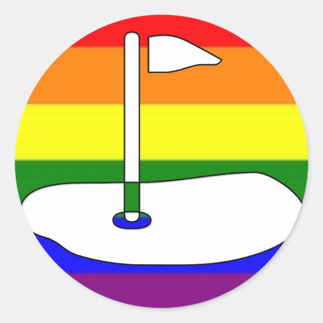 GLBT Pride Golfing Äventyr Runt Klistermärke (Framsida)