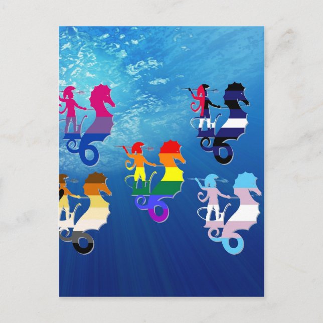 GLBT Pride School of Seahorse Vykort (Framsida)