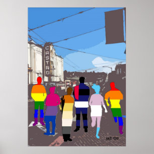 GLBT-pridefolket i den Castro #2 konsten skrivar Poster