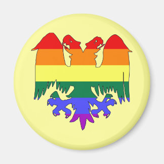 GLBT Rainbow Pride Dubbla-Headed Eagle Magnet