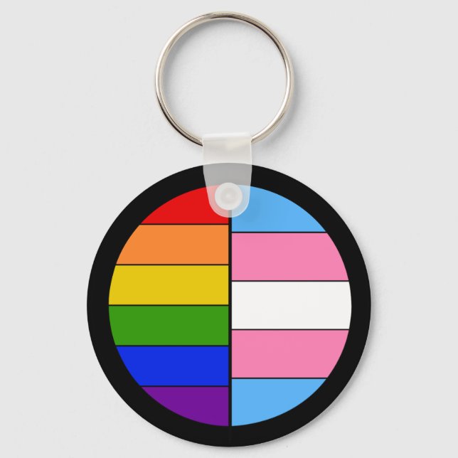 GLBT:s solidaritetskanal (Button Stil) Nyckelring (Framsida)